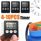 4-10PCS Digital Sports Alarm Clock Multi-Function Electronic Timer Stopwatch LCD Display Mini for Sports Exercise Baking Cooking