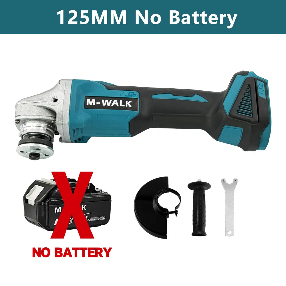 M-WALK 100/125mm Brushless Angle Grinder Polishing Cutting Machine Cordless Angle Grinder Power Tools For Makita 18V Battery Pin