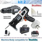 Compatible MAKITA 18V Brushless Jig saw & drill screwdriver Reciprocating/circular saw chainsaw oscillatingtool sander Combo kit