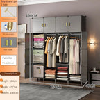 New Simple Wardrobe Clothes Assembly Plastic Collapsible Sturdy Dustproof Cabinets Dressers Cube Storage Locke Closet Furniture