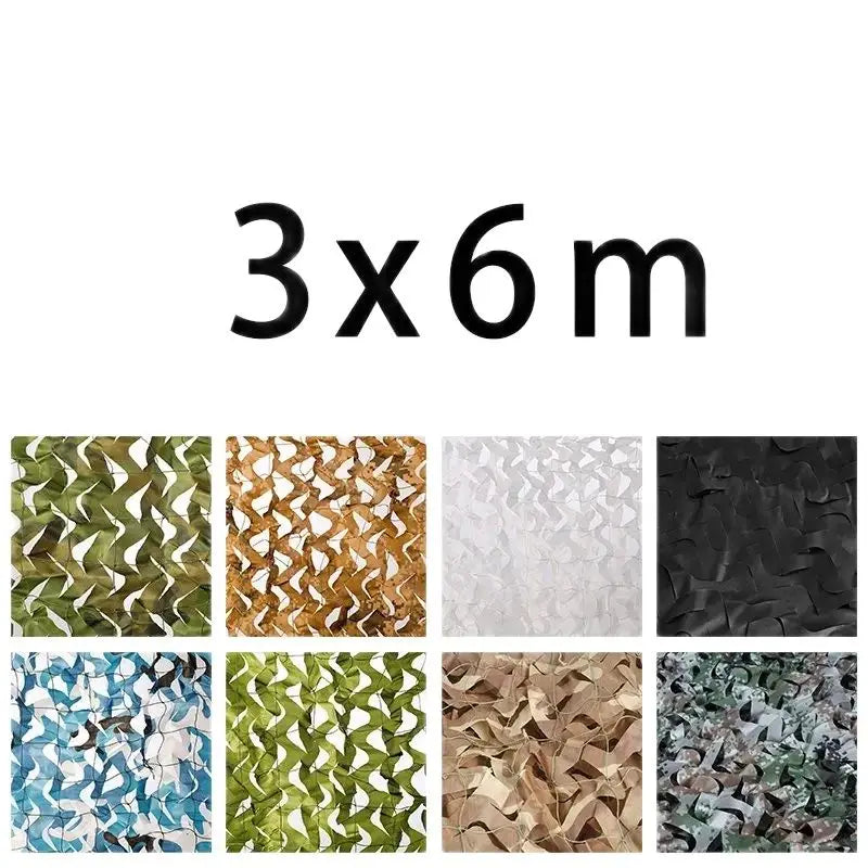 3x6M Reinforced Camouflage Nets  White Blue Black Desert Jungle Sand Garden Shade Mesh Awning 3*6m 6x3m 3x6 6x3