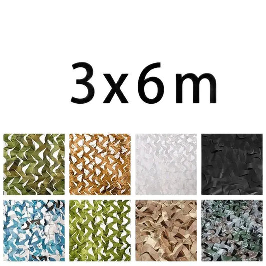 3x6M Reinforced Camouflage Nets  White Blue Black Desert Jungle Sand Garden Shade Mesh Awning 3*6m 6x3m 3x6 6x3