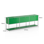 Storage Cabinet Storage Shelf Stainless Steel Metal Board Living Room Cabinet Sideboard Cabinet Modular Furniture-No Keys