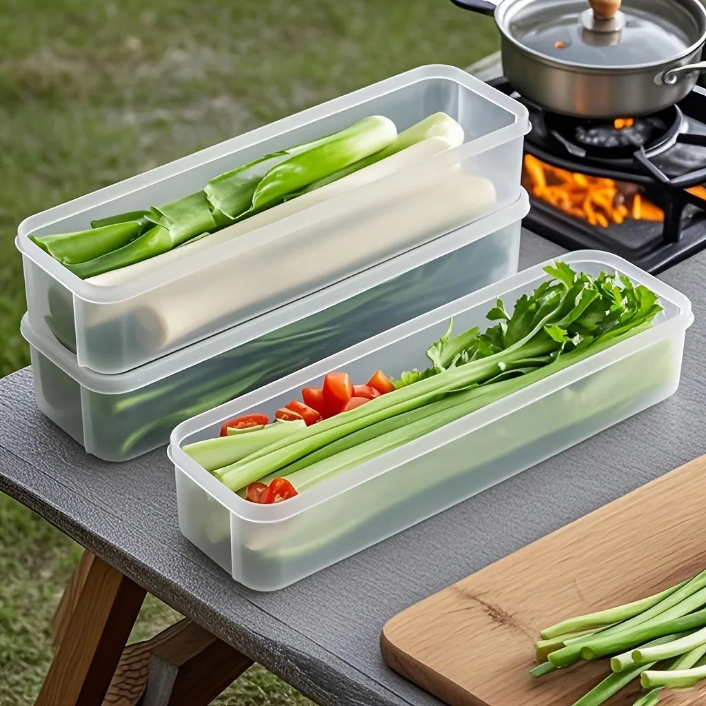 Transparent cover storage box, kitchen storage accessory, for organizing and storing in the kitchen or refrigerator