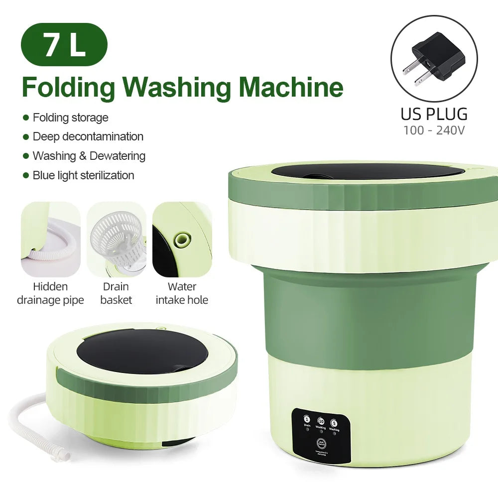 7L Small Folding Washing Machine Portable Washing Machine Automatic Mo