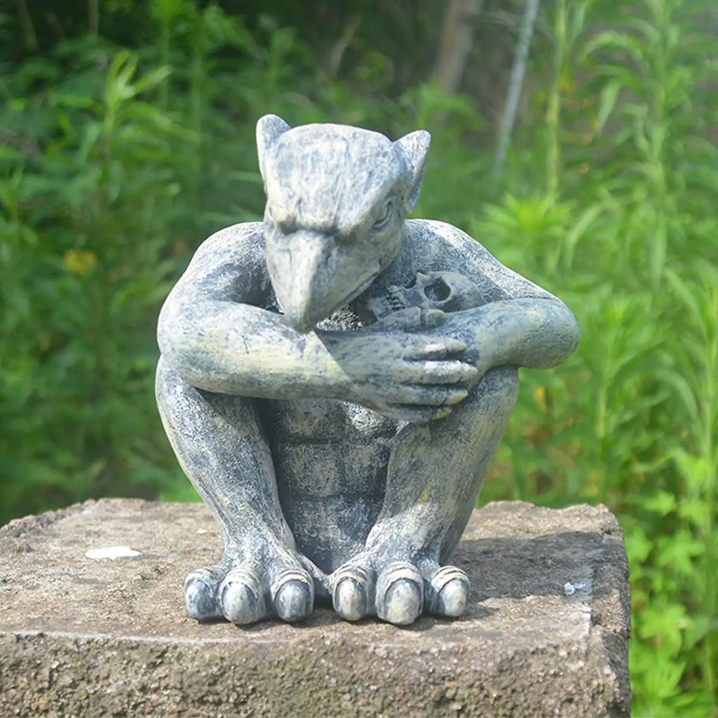 Gargoyle Gothic Decor Statue, Gargoyle Garden Guardian Sculpture, Medieval Gargoyle Mantel Office Bedroom Garden Decoration