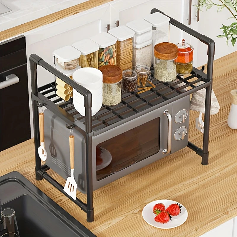 1 Set Of Multifunctional Thickened Household Kitchen Microwave Storage Rack, Microwave Seasoning Storage Rack