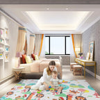 Play Mat Baby Crawling Mat Children Foldable XPE Foam Non-slip Double-sided for Indoor Outdoor 180x160x1cm Treehouse/Giraffe