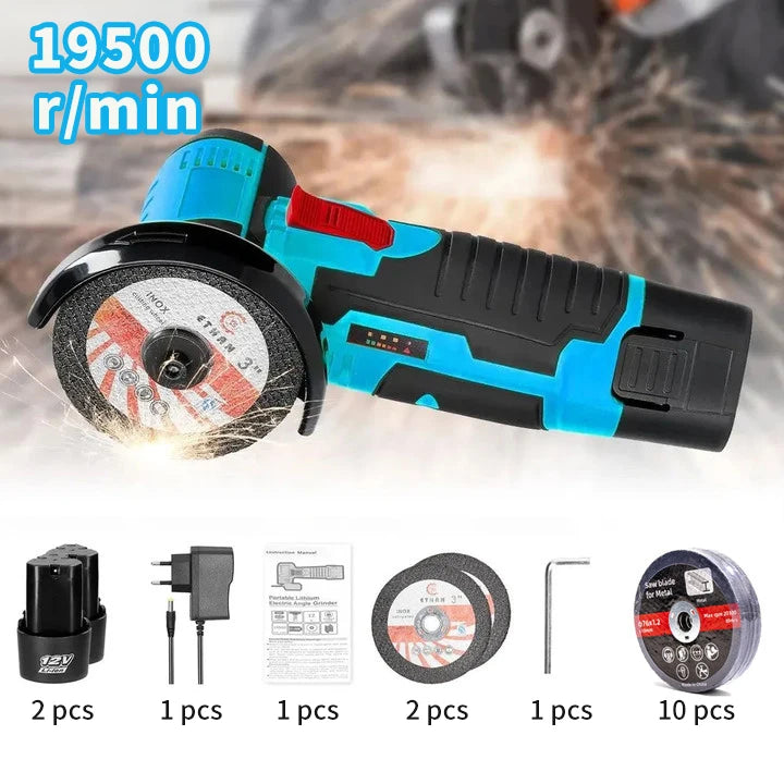 HiLDA 12V/3 Inch Lithium Electric Angle Grinder Mini Small Household Handheld Cutting Machine Polishing Machine