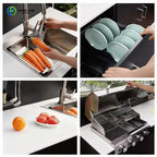 Custom Modern Stainless Steel Folding Camping Outdoor Kitchen All-in-One Prep Station With Sink and Built-in BBQ Grill Oven