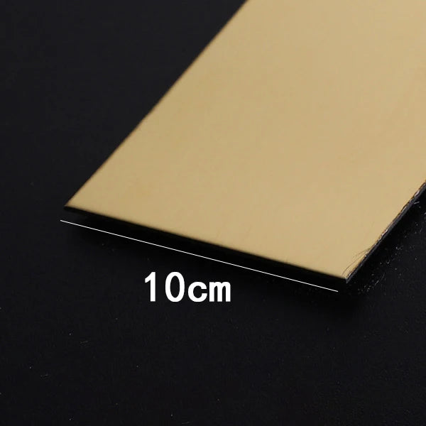 10cm Wide Gold Wall Sticker Strip Stainless Steel Flat Self Adhesive Living Room Decoration Mirrors for Home Wall Edge Strip
