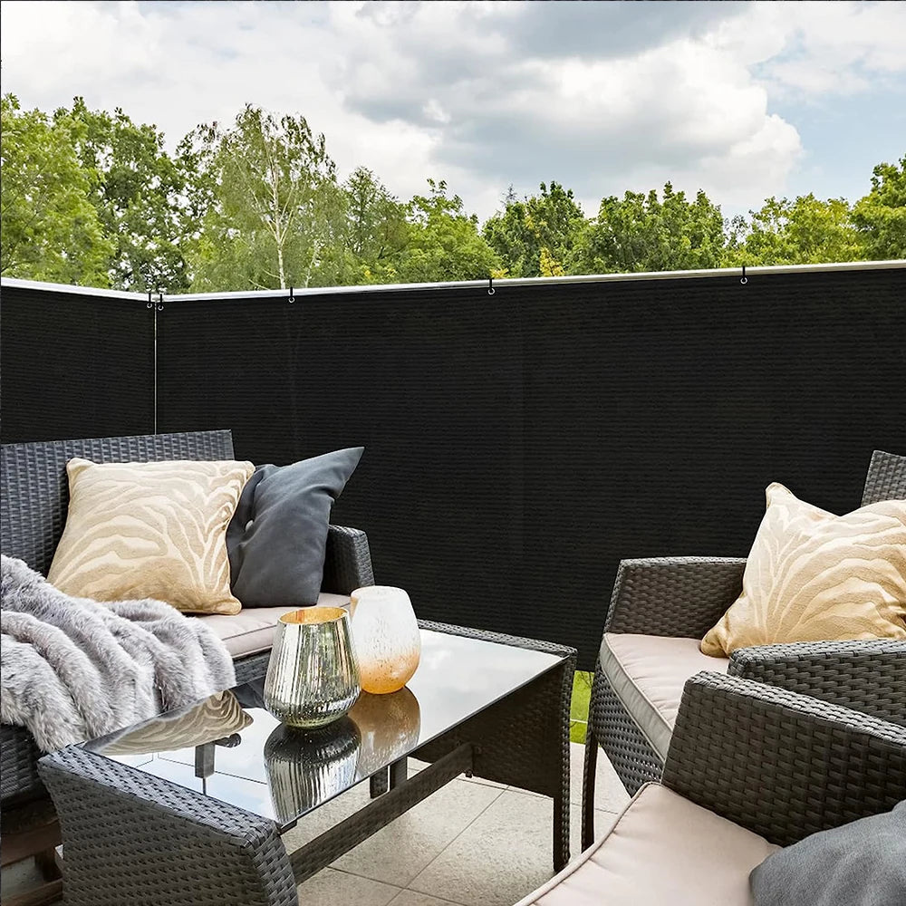 Balcony Privacy Screen Fence Cover with HDPE Shade Fabric, Decorative Fences, Outdoor Patio Wall, Garden Awning
