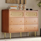 Dresser for Bedroom,Chest of Drawers, 6 Drawer Dresser,Floor Storage Drawer Cabinet for Home Office,for indoor bedroom furniture
