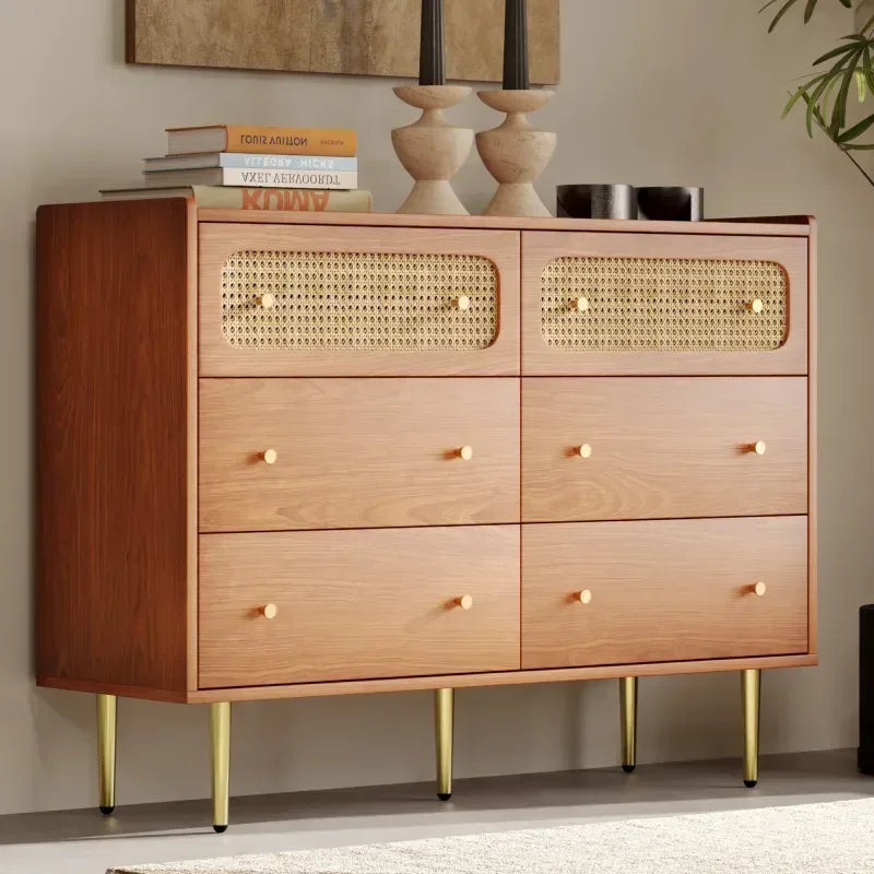 Dresser for Bedroom,Chest of Drawers, 6 Drawer Dresser,Floor Storage Drawer Cabinet for Home Office,for indoor bedroom furniture