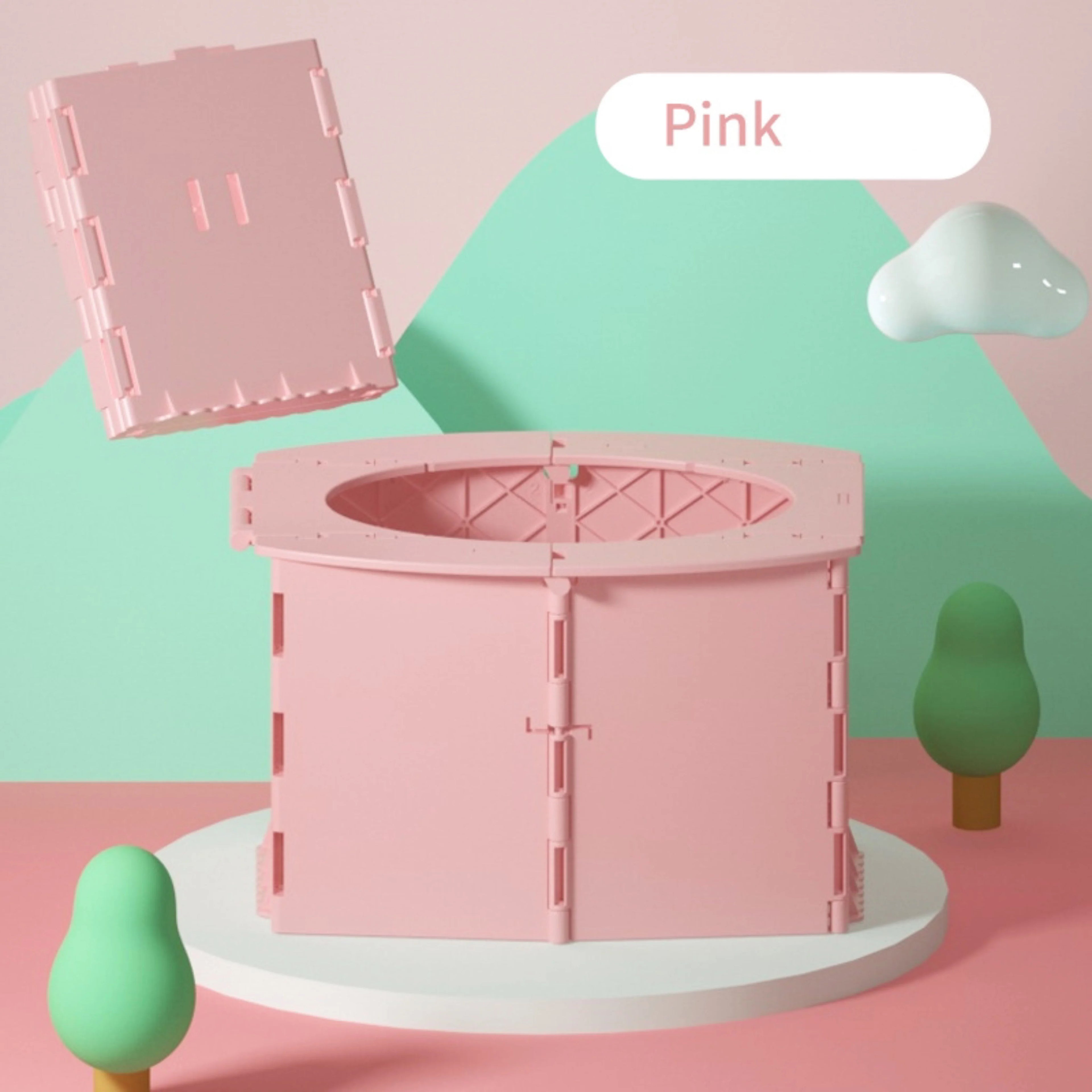 Car folding toilet, portable small toilet, baby seat toilet, toilet bowl, garbage bag for delivery