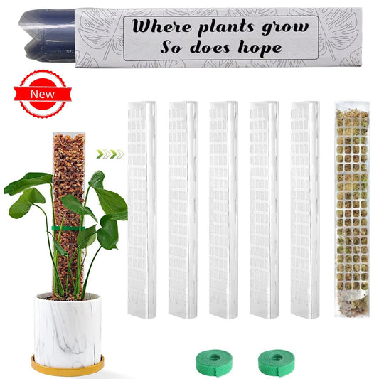 2/4/6Pcs Climbing Plant Water Moss Column Indoor Moss Pole Plants Plastic Pole for Sphagnum Support Potted Plants Sticks Creeper
