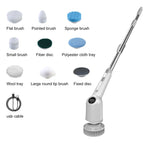 Electric Cleaning Brush 9-in-1 Wireless Handheld Household Kitchen Floor Bathroom Rotary Scrubber with 9 Head Cleaning Scrubber