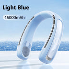 15000mah Portable Neck Fan Smart Digital Display USB Rechargeable Outd