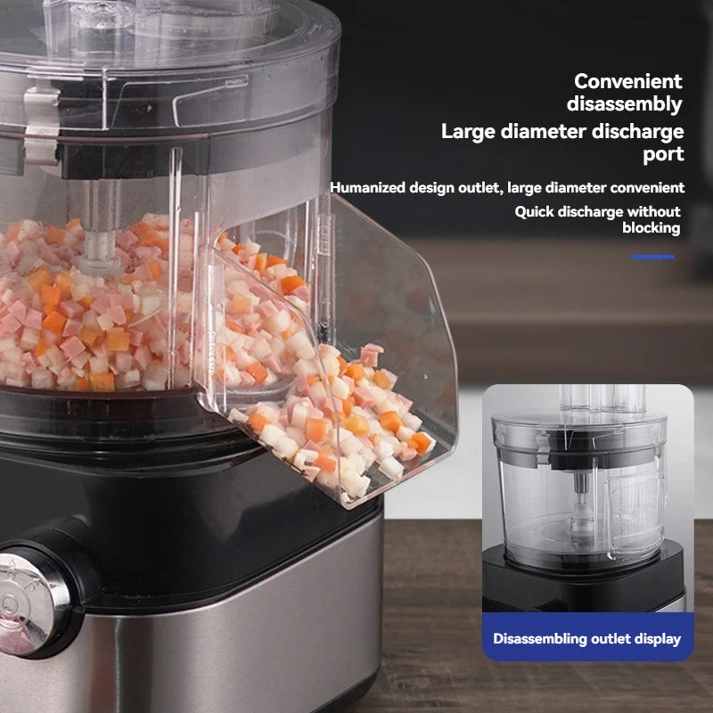 Commercial Electric Vegetable Cutter - Multi-function Dicing/Slicing/Grinding Machine for Restaurant Kitchen