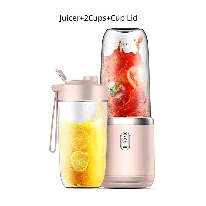 HOMEFISH 2PCS Juice Extractor Juice Cup Portable Rechargeable Small Juice Cup Home and Outdoor Multifunctional Juice Mixing