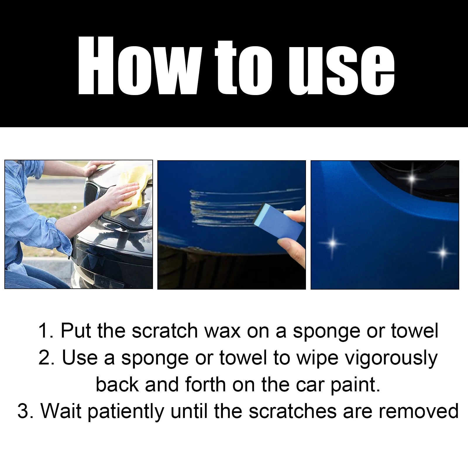 120ml Car Scratches Repair Polishing Wax with Wipe Cloth & Sponge Auto
