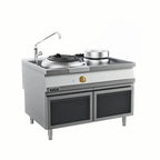 Commercial Kitchen Single Burner Gas Wok Range with One Rear Pot Chinese Cooker Equipment for Restaurant Catering Custom