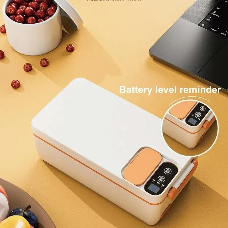 1L Portable USB Electric Lunch Box Rechargeable Heated Unplugged Rice Cooker Office Lunch Box Camping Heated Insulated Lunch Box