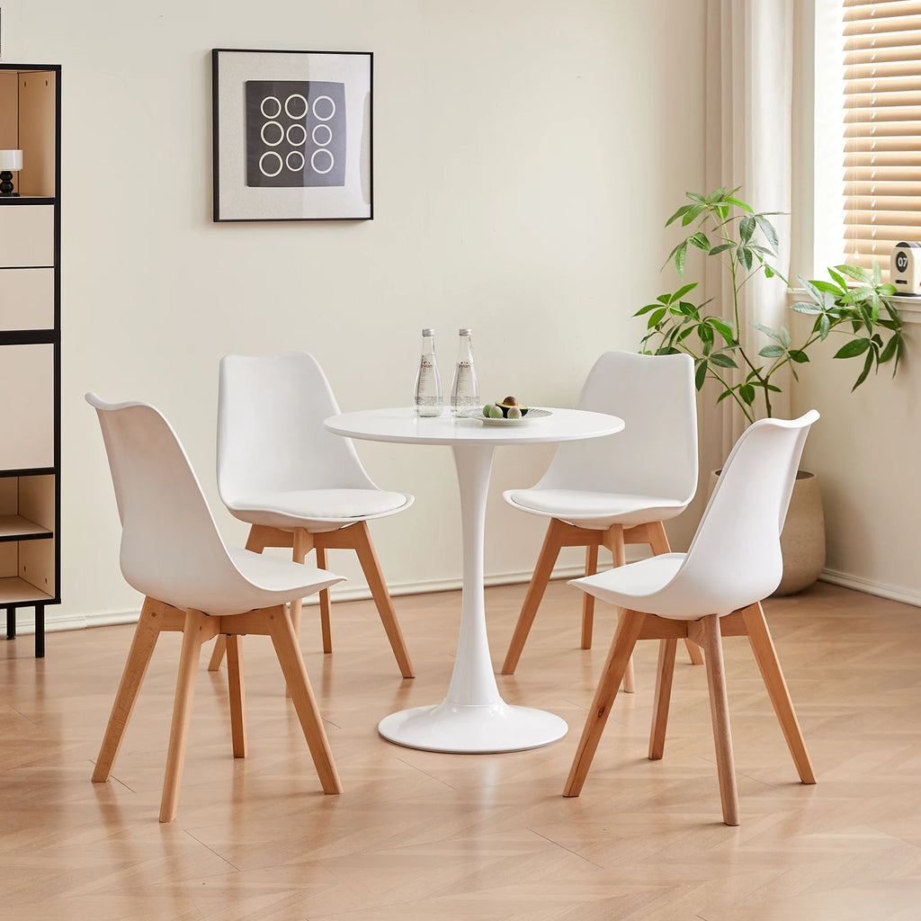 White Round Table Fixed Gina Kitchen Dining Room Living Room Nordic Modern Style Furniture Small Balcony Table 70CM