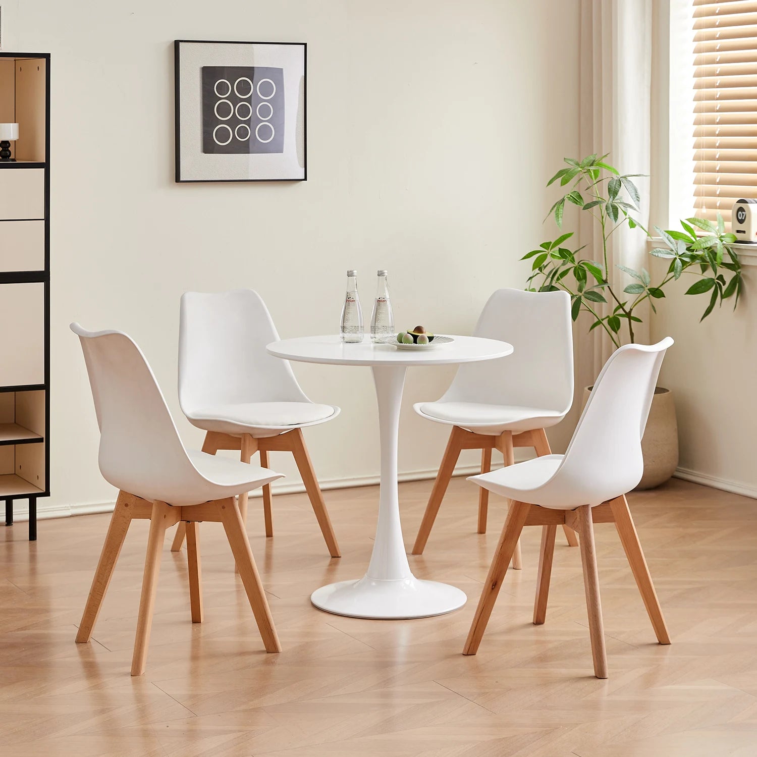White Round Table Fixed Gina Kitchen Dining Room Living Room Nordic Modern Style Furniture Small Balcony Table 70CM