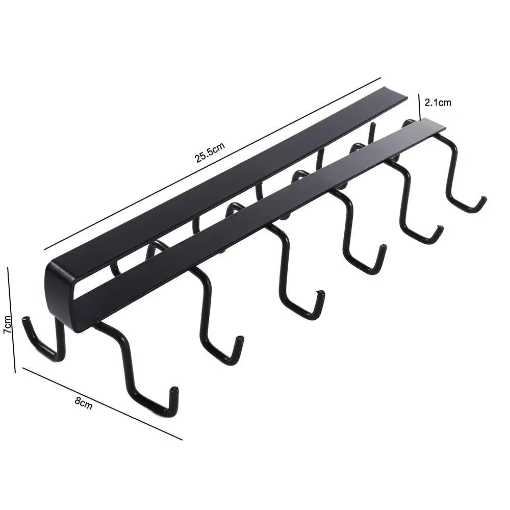 Household for Cabinet,Kitchen,Bar Metal Punch-free Cabinet Hook Mug Hook Rack Kitchen Organizer Hanging Cup Holder
