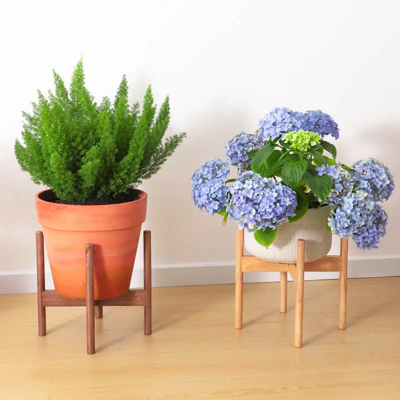 Solid Wood Flower Shelf Vintage Plant Holder Balcony Garden Decor Wooden Display Rack for Pots Indoor Outdoor
