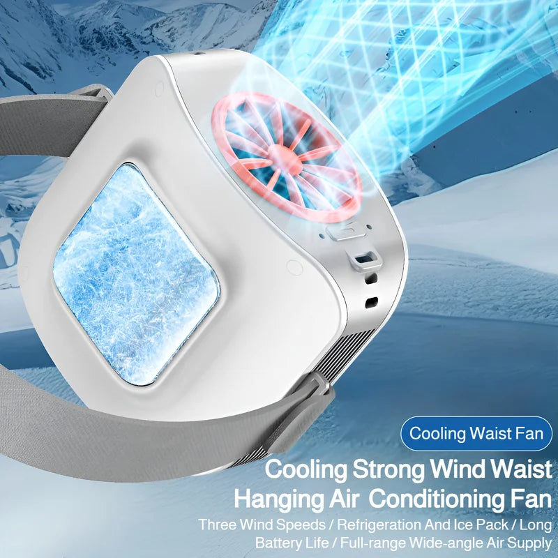 Waist hanging Cooling Fan High speed Ice Compress Air Conditioning Fa
