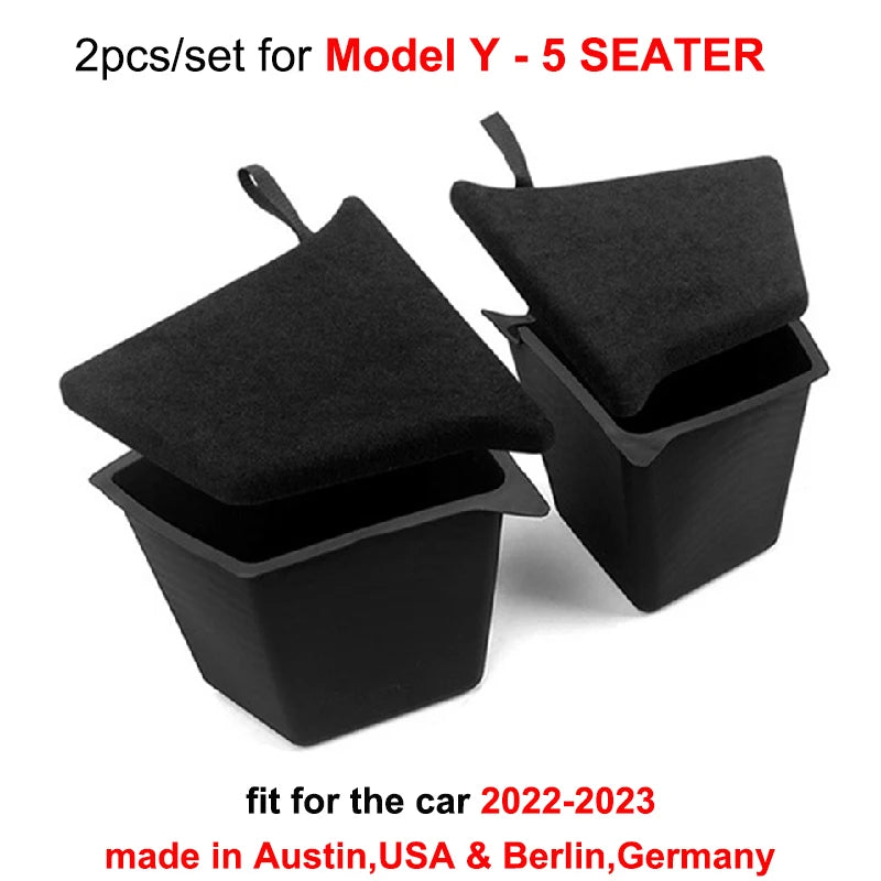 Rear Trunk Side Storage Box for Tesla Model Y 2024 Berlin Left Right Bins Organizer Tray Stowing Tidying Packet Car Accessories
