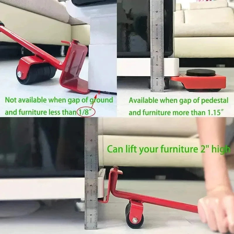 1 set Furniture Moving Kit - Easy-Move Sliders with Wheels for Effortless Rearranging