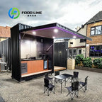 Customized One Stop Outdoor BBQ Kitchen Equipped With Refrigerator Sink Storage Cabinet Retractable Door Shelter