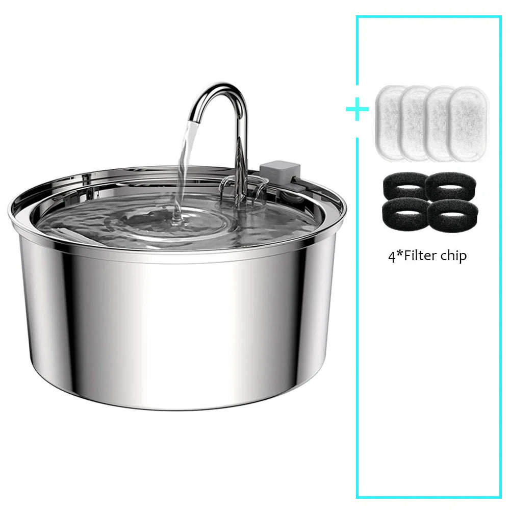 Stainless Steel USB Pet Water Fountain | AlluCanFind