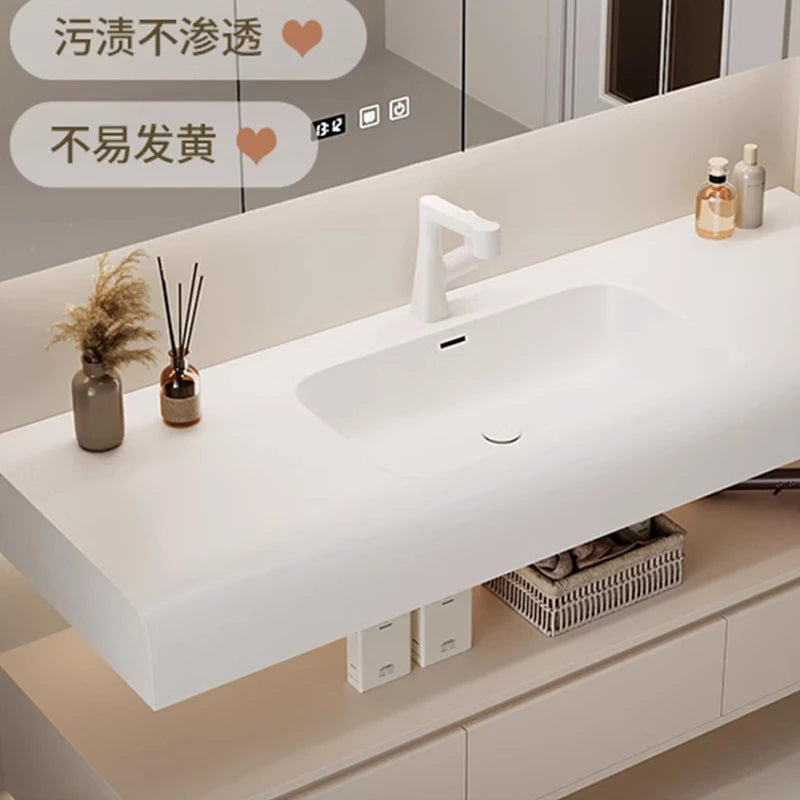 Bathroom Furniture Skin Sensor Bathroom Vanity Cabinet With Sink And Mirror Integrated Arc Washing Table Combination To Wash