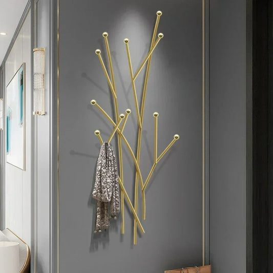 Nordic Clothes Hat Rack  Creative Wall Hanging Hooks, Simple Bedroom Coat Hanger, Light Luxury Design, Bathroom Organizer