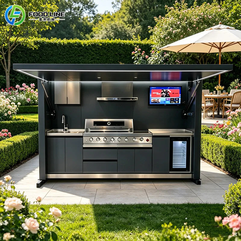 Modern Outdoor Kitchen Cabinets All-weather Use Aluminum Outdoor Kitchen Bbq Outdoor Kitchen