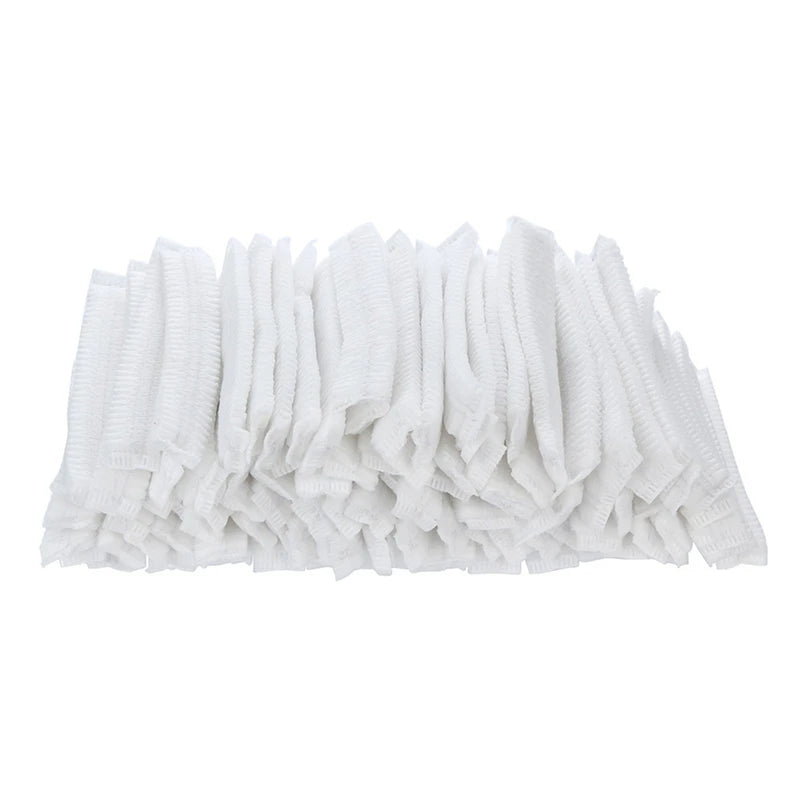 100 PCS Disposable Mop Mob Bouffant Caps 21 inch Non-Woven Clip Hair Head Cover Net for Beauty Food Salon Cooking Hairnets Caps