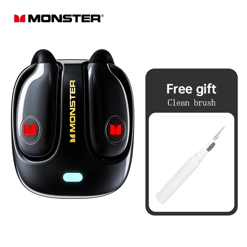 Monster MQO22 TWS Bluetooth Earphones Clip Design Touch HD Call With Mic Headphones Sports Gaming Headset