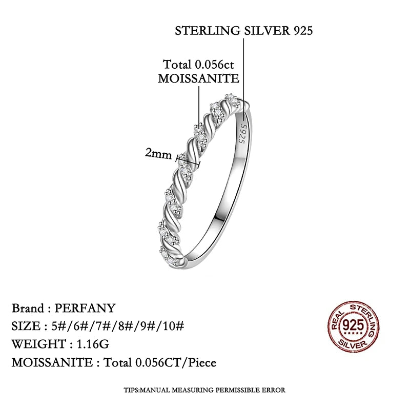 Moissanite Wedding Ring for Women - 925 Sterling Silver Twisted Design GRA Lab Diamond Jewelry | AlluCanFind