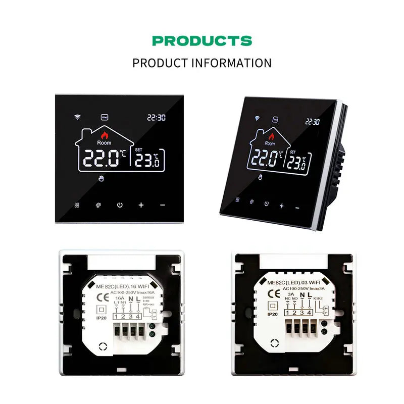 Tuya Wifi Thermostat Electric Heating Smart Room Thermostat Underfloor Heating Wifi Connected Thermostat 220V  Goolge Home Alexa