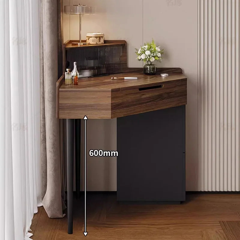 Corner Coffee Vanity Table Modern Living Room Study Bedside Dressing Table Wood Bedroom Makeup Penteadeira Postmodern Furniture