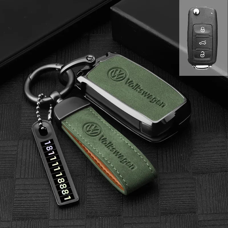 Vw Golf 5 6 Polo Passat B6 B7 Cc Skoda Jetta Universal Car Key Case Luxury Leather Key Cover Durable Secure Car Holder