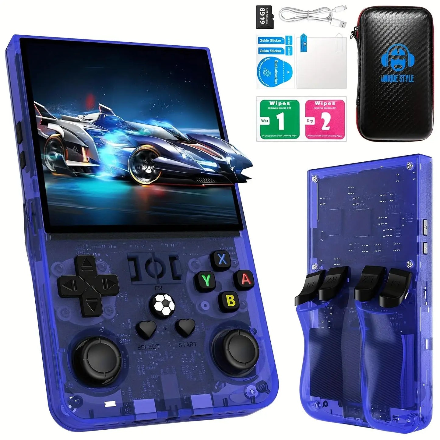 WUDS R36MAX Retro Handheld Game Console with 64G Built-in 18000+ Classic Games, Portable Hand Held Open Source Linux System