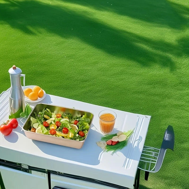 5Pcs Stainless Steel Food Containers, Leak-Proof Kitchens Accessories, Stores Knives, Stackable Kitchen Storage