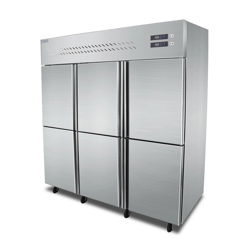 Kitchen 6 Doors Upright Freezer Refrigerator Restaurant 1465L Vertical Cooler Refrigerator Fridge