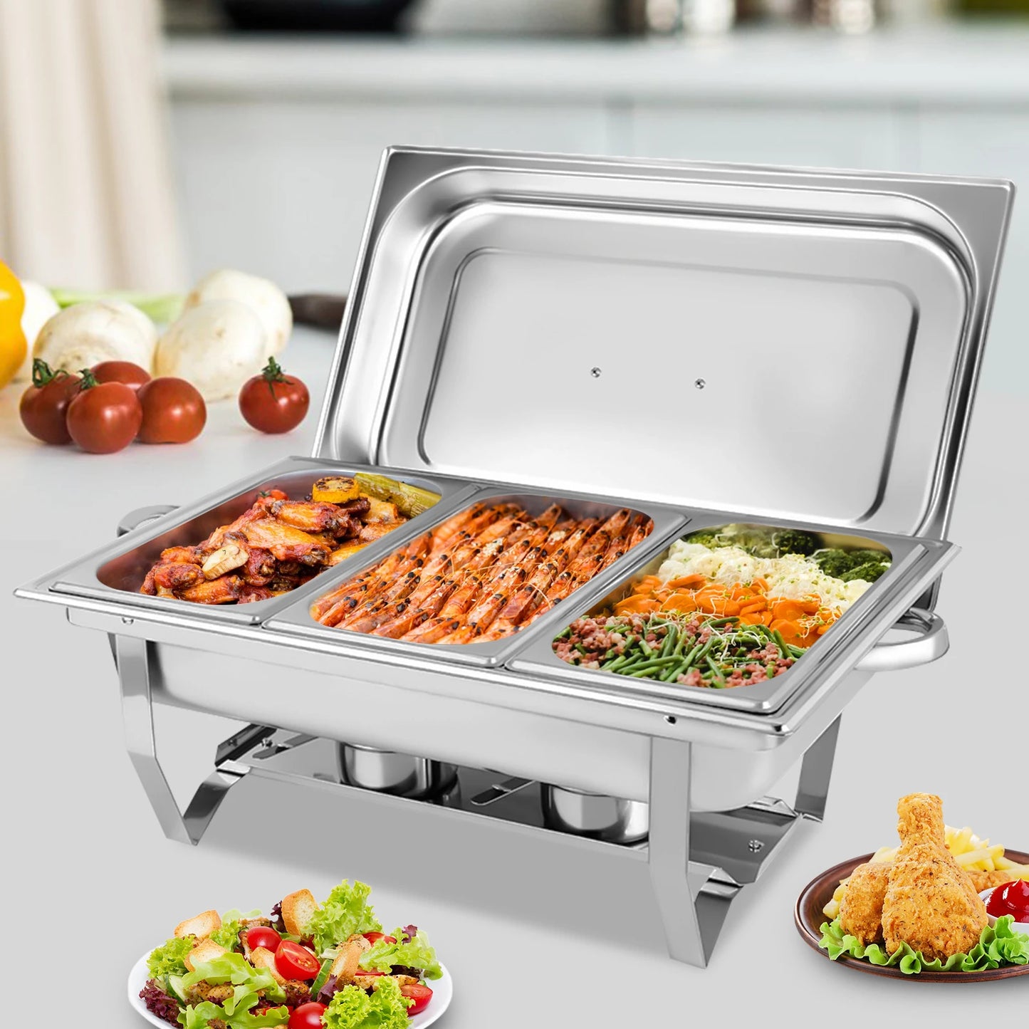 Stainless Steel Tableware Set Folding 3-Frame Dining Stove 4KG