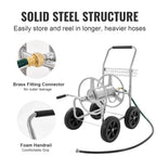 SucceBuy Hose Reel Cart Hold Up to 300 ft of 5/8’’ Hose Garden Water Hose Carts Mobile Tools with 4 Wheels Powder-coated Steel